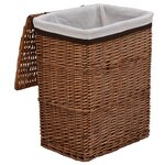 vidaXL Panier à linge Marron Saule