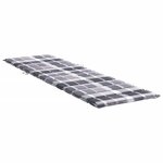 vidaXL Coussin de chaise longue motif à carreaux gris 200x60x3 cm