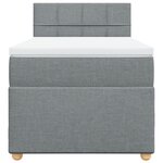 vidaXL Sommier à lattes de lit avec matelas Gris clair 90x200 cm Tissu