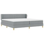 Lit avec sommier tapissier et matelas vidaXL - Gris clair  200x200 cm  Tissu