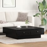 vidaXL Table Basse Bois Noir Bois d'ingénierie 90 x 90 x 28 cm