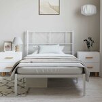 vidaXL Cadre de lit métal sans matelas et tête de lit blanc 100x200 cm