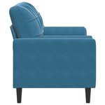 vidaXL Canapé 2 places avec oreillers décoratifs bleu 140 cm velours