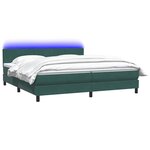 vidaXL Sommier à lattes de lit et matelas et LED vert foncé 180x220cm velours