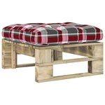 vidaXL Pouf palette de jardin vert bois de pin imprégné