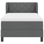Lit avec sommier et matelas vidaXL gris foncé 100x200 cm en tissu