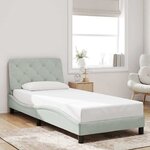 vidaXL Cadre de lit sans matelas gris clair 90x200 cm velours