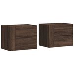 vidaXL Tables de chevet murales 2 Pièces chêne marron 45x30x35 cm