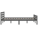 vidaXL Cadre de lit sans matelas gris bois massif 140x190 cm