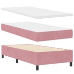 vidaXL Lit à Ressorts avec Matelas LED Manuel Rose 90 x 190 cm Velours