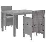 vidaXL Ensemble de salle à manger pour jardin 3 Pièces Gris clair