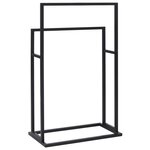 vidaXL Porte-serviettes sur pied Noir 48x24x78 5 cm Fer