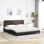 vidaXL Lit avec matelas marron foncé 180x200 cm tissu