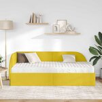 vidaXL Cadre de lit d'angle avec matelas 2 Pièces Jaune Velours