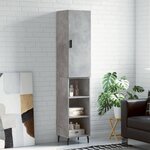 vidaXL Buffet haut Gris béton 34 5x34x180 cm Bois d'ingénierie