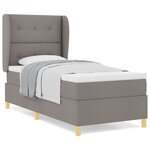 Lit Box Spring vidaXL avec Matelas Taupe 90x190 cm Tissu