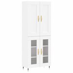 vidaXL Buffet haut Blanc 69 5x34x180 cm Bois d'ingénierie