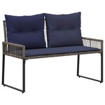 vidaXL Banc extérieur 2 -Seater 4 pc 110 x 59 x 82 cm polyrotin