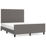 vidaXL Cadre de lit avec tête de lit Gris 140x190 cm Similicuir