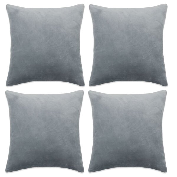vidaXL Housses de coussin 4 Pièces Tissu 40x40 cm Gris