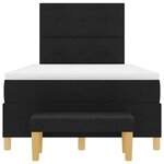 vidaXL Lit à ressorts avec matelas Noir 120 x 190 cm tissu