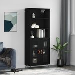 vidaXL Buffet haut Noir 69 5x34x180 cm Bois d'ingénierie