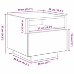 vidaXL Meuble de Chevet avec tiroir 2 Pièces Chêne noir 40 x 39 x 37 cm