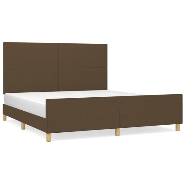 vidaXL Cadre de lit sans matelas marron foncé 160x200 cm tissu