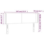 vidaXL Tête de lit avec oreilles Bleu 147x16x78/88 cm Tissu