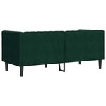 vidaXL Canapé Chesterfield avec traversins 2 places vert foncé velours