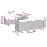Canapé jardin 9 pièces avec coussins Noir Poly Rattan