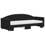 vidaXL Lit de jour avec lit gigogne et matelas noir 80x200 cm velours
