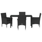 vidaXL Ensemble de salle à manger pour jardin 5 Pièces Noir Poly rotin