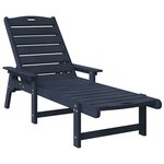 vidaXL Transats 2 Pièces Bleu Marine 162 x 53 x 98 5 cm en HDPE