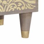 vidaXL Buffet Gris et or 40 x 33.5 x 75 cm Bois de manguier massif