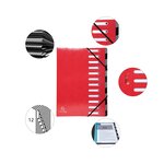Trieur Harmonika Iderama 12 Compartiments - Rouge - X 6 - Exacompta