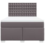 vidaXL Sommier à lattes de lit avec matelas Gris 140x200 cm Similicuir
