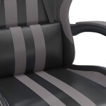 vidaXL Chaise de jeu Noir et gris Similicuir