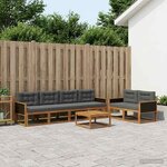 vidaXL Ensemble de canapés d'extérieur 7 Pièces Naturel et Anthracite