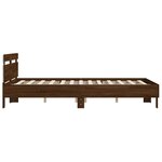 vidaXL Cadre de lit avec tête de lit et LED chêne marron 150x200 cm