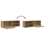 vidaXL Meuble TV chêne artisanal 120x34x37 cm bois d'ingénierie