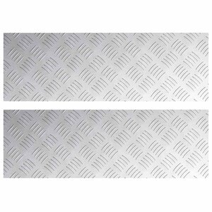 vidaXL Nez de marche Rectangulaire 2 Pièces Argenté 75 x 25 cm Aluminium
