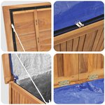 vidaXL Boîte de rangement de jardin 90x50x58 cm Bois de teck solide