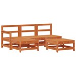vidaXL Ensemble de salon de jardin 5 Pièces Brun cire Bois de pin massif