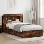 vidaXL Cadre de lit avec rangement Chêne fumé 80 x 200 cm