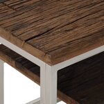vidaXL Table console argenté inox et bois de mélèze massif