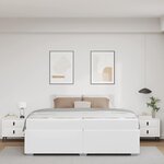 vidaXL Cadre de lit avec matelas Blanc 200 x 200 cm tissu
