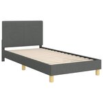 vidaXL Cadre de lit pour enfants avec tête de lit Gris foncé tissu