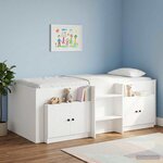 vidaXL Armoire de lit 2 Pièces Blanc 66 x 35 x 48 cm Bois d'ingénierie