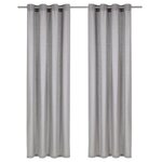 vidaXL Rideaux avec anneaux en métal 2 Pièces Coton 140x245 cm Gris